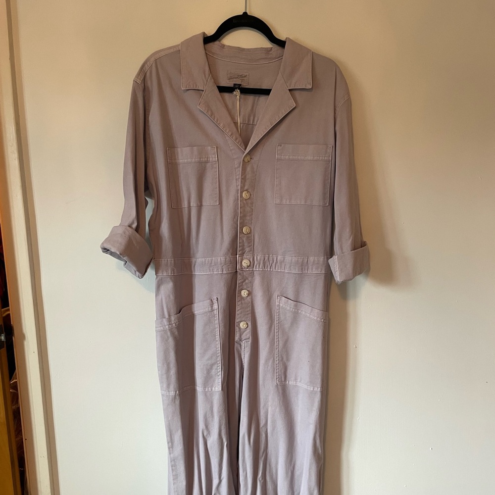 Lavender Universal Threads Button-Up Jumpsuit - Size 14 - Chic Cool Grunge